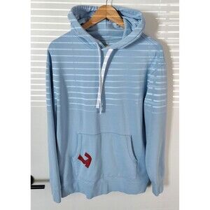 G/Fore Mens Large Pullover Drawstring Golf Sweatshirt Hoodie Blue Logo (Read)